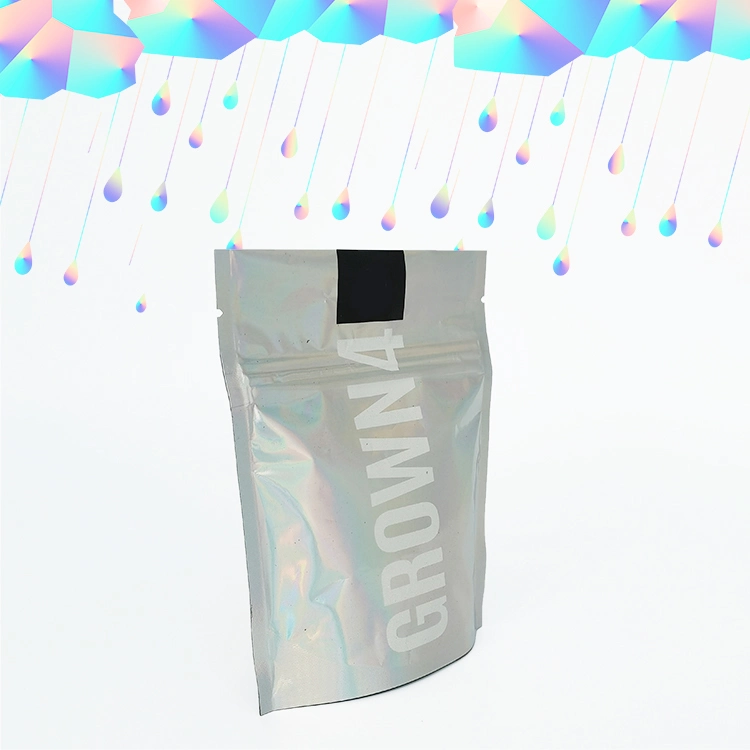 Wholesale Custom Logo Bags Printed Die Cut Resealable Holographic Ziplock Cookie Soft Touch 3.5g Mylar Bag