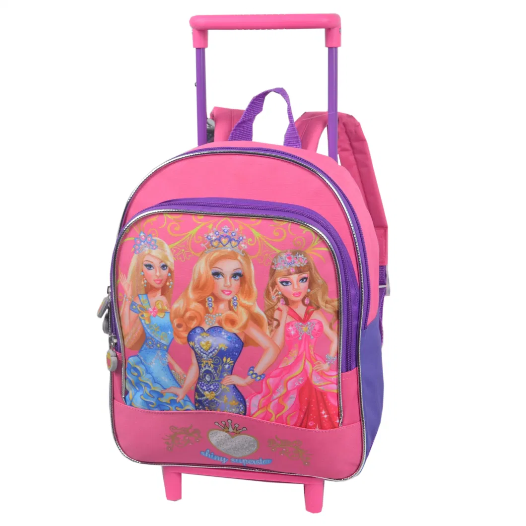 Multifunctional Utility Lightweight Pattern Dual-Use Trolley School Book Bag