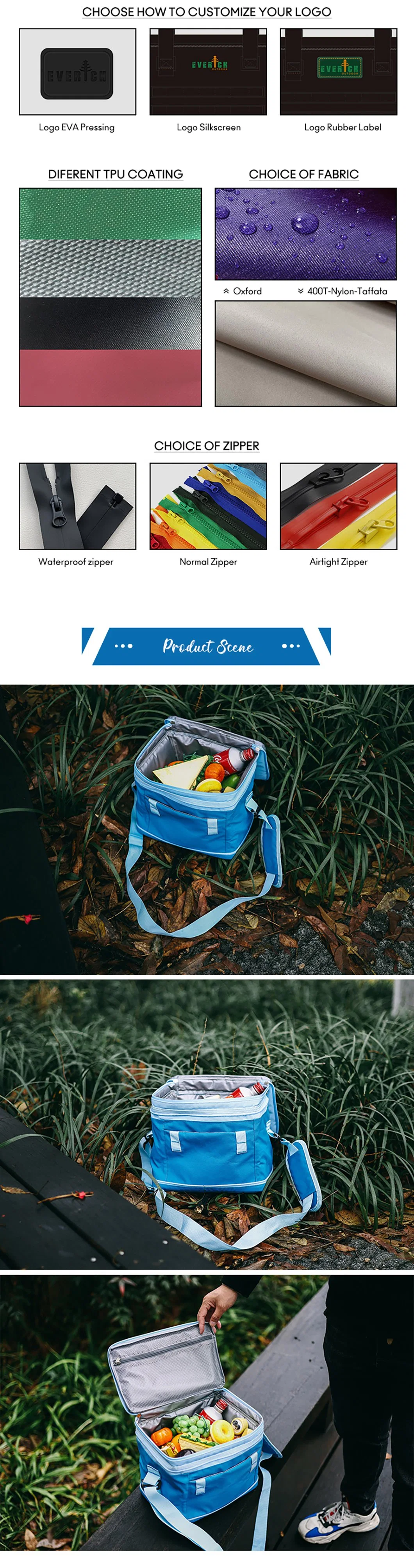 2024 Everich High-Quality Waterproof Portable School Lunch Bag for Food Can Cooler Soft Coolers Outdoor Picnic Use Cooler Bags