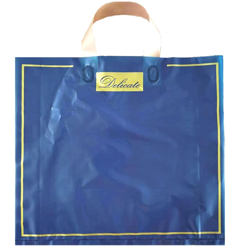 Custom Poly Bag Soft Loop Handles LDPE/HDPE Tote Shopping Plastic Packaging Bag