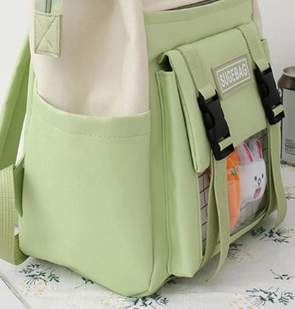 Hot Sale Canvas 5 Pieces Bag Set Durable Children School Bag