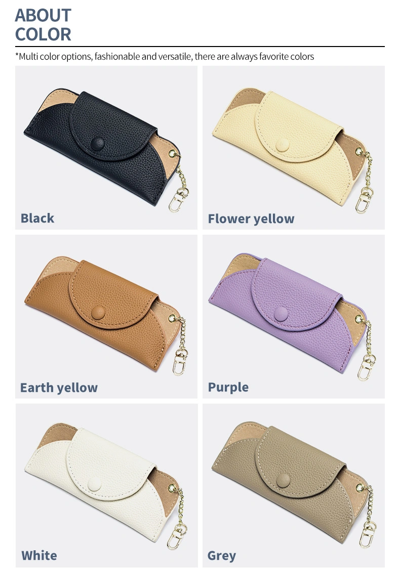 High Quality Soft Sunglasses Bag Portable Luxury Leather Glasses Eyeglasses Pouch Bag