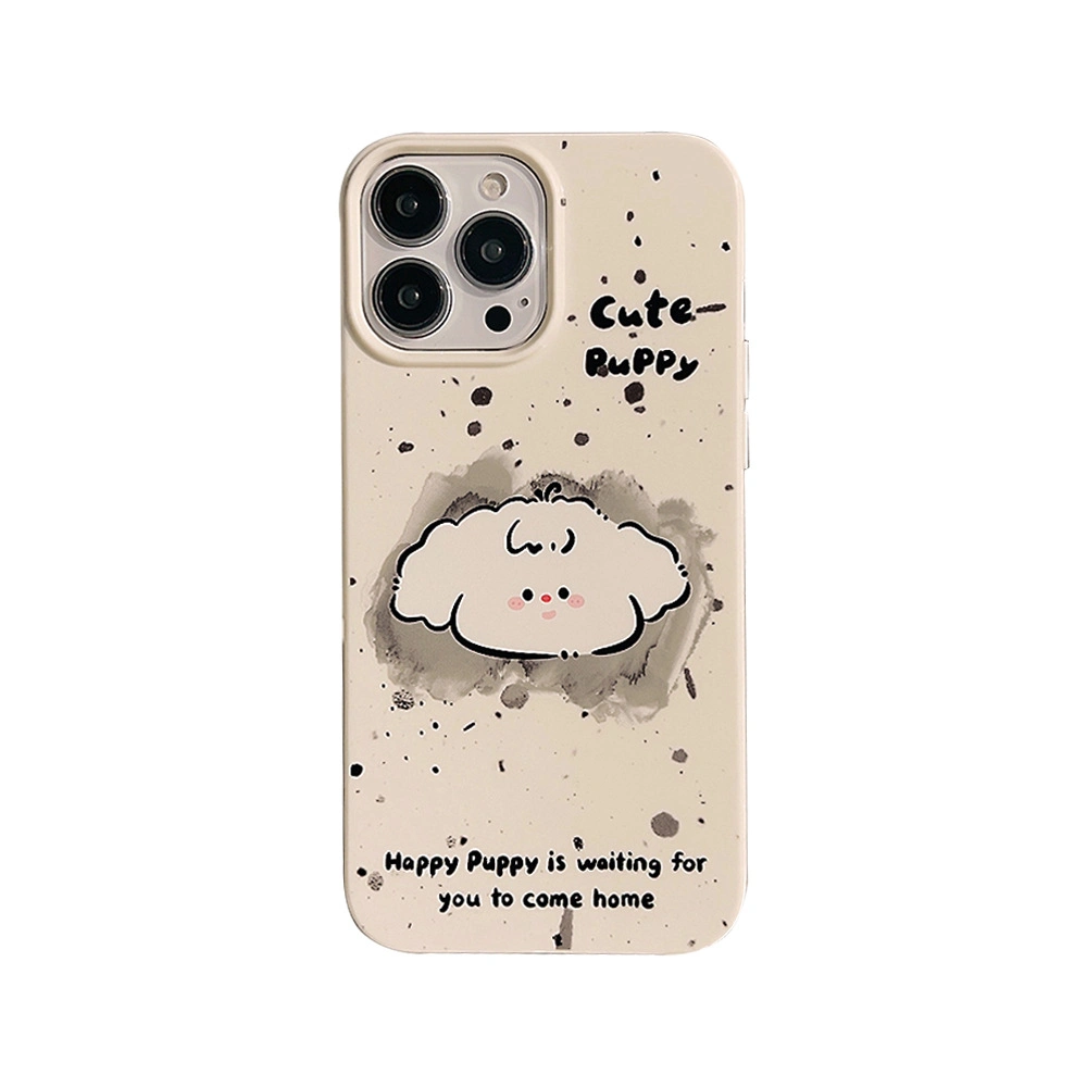 Splash Ink Doodle Cartoon Puppy iPhone15 Phone Case Apple 11 Creative 14promax Silicone 12 Applies 13