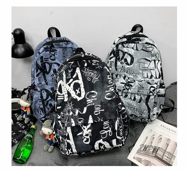 Extra Large Backpack High Capacity Doodle Cartoon Printed School Bag Large Capacity College Backpack Sports Promotion Backpacks