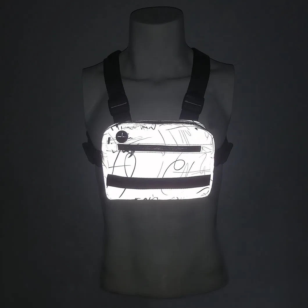 Reflective Chest Rig Bag with Multi Pockets for Running Cycling Climbing Wbb13165