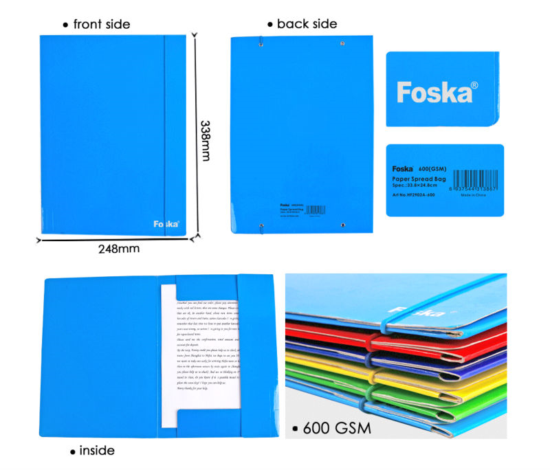 Foska Stationery Office School 600GSM Paper File Folder