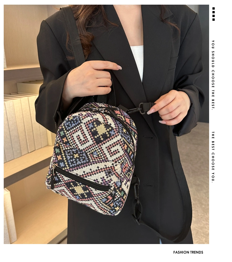 2023 New Versatile Women&prime;s Backpack Ethnic Style Retro Mini Travel Backpack