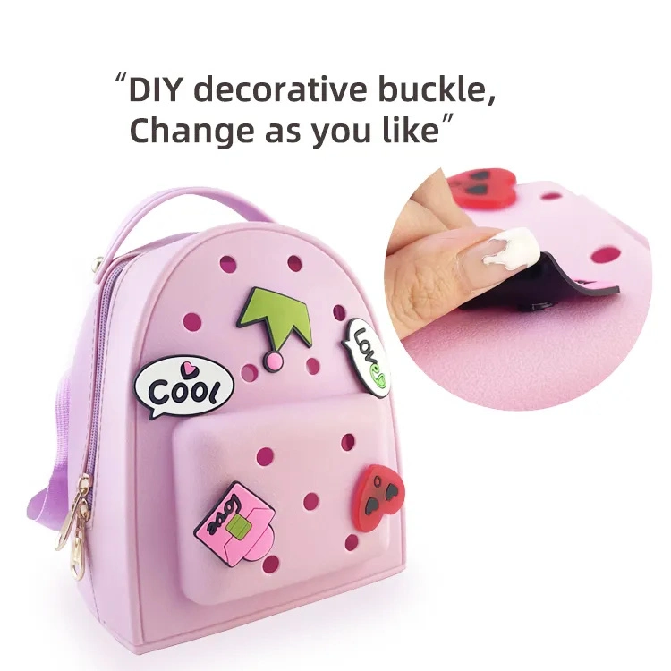 Fashion Girl Mini EVA Dual-Use Pink Backpack Bag Waterproof Children&prime;s School Bag with Handle Decorative Buckle