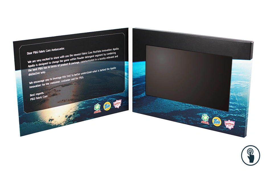 Personalised 7inch LCD Video Greeting Card Video Folder for Health Care Industry