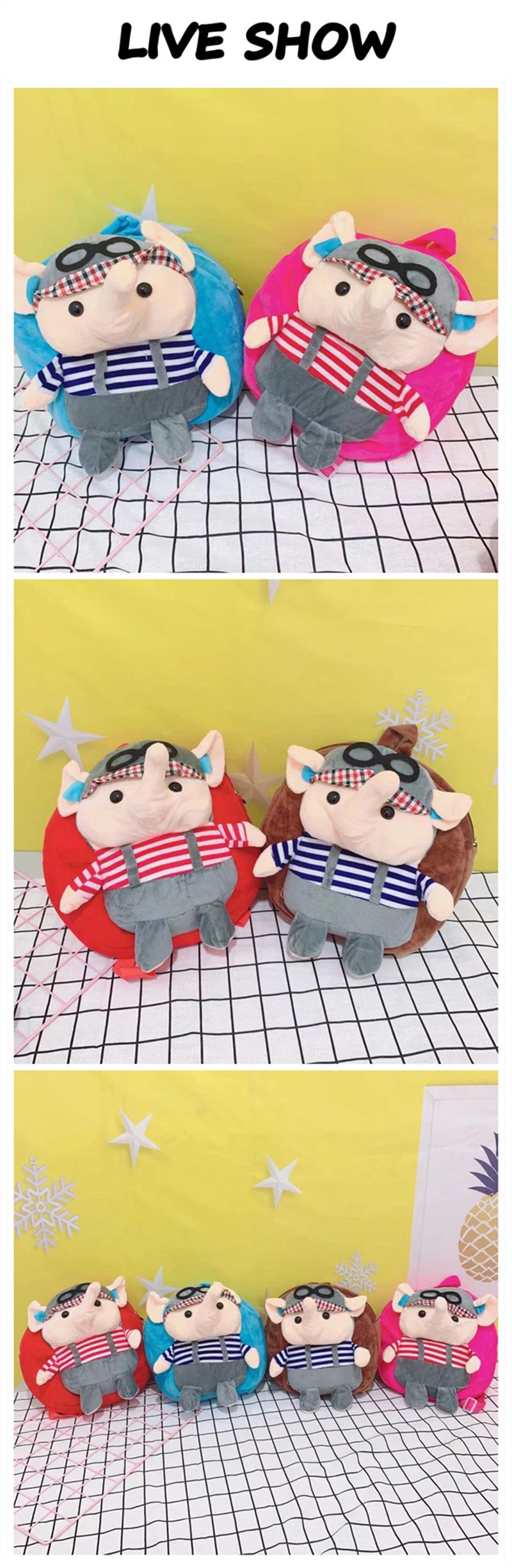 3D Cartoon Plush Children Kindergarten Schoolbags Popular Animal School Kids Backpack Bags