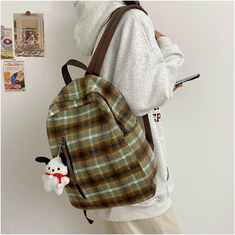 2023 Autumn and Winter New Versatile Fashion Suede Women&prime;s Bag Retro College Style Backpack