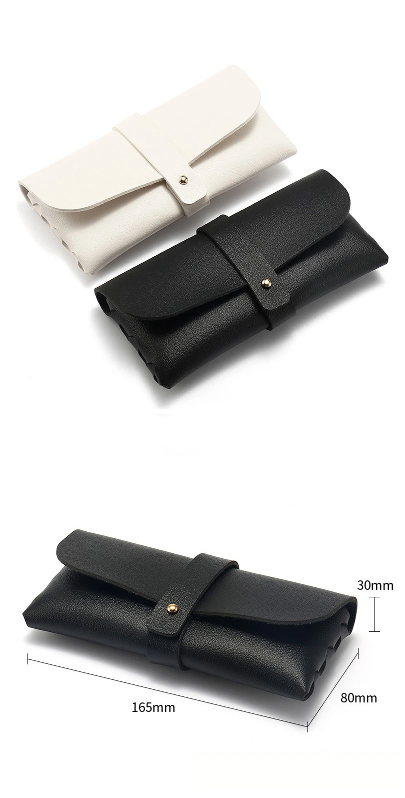 Inno-R017 2022 New Design Ready Stock Cheap Black and White PVC Leather Box Nail Buckle Soft Storage Bag, Logo Can Be Printed