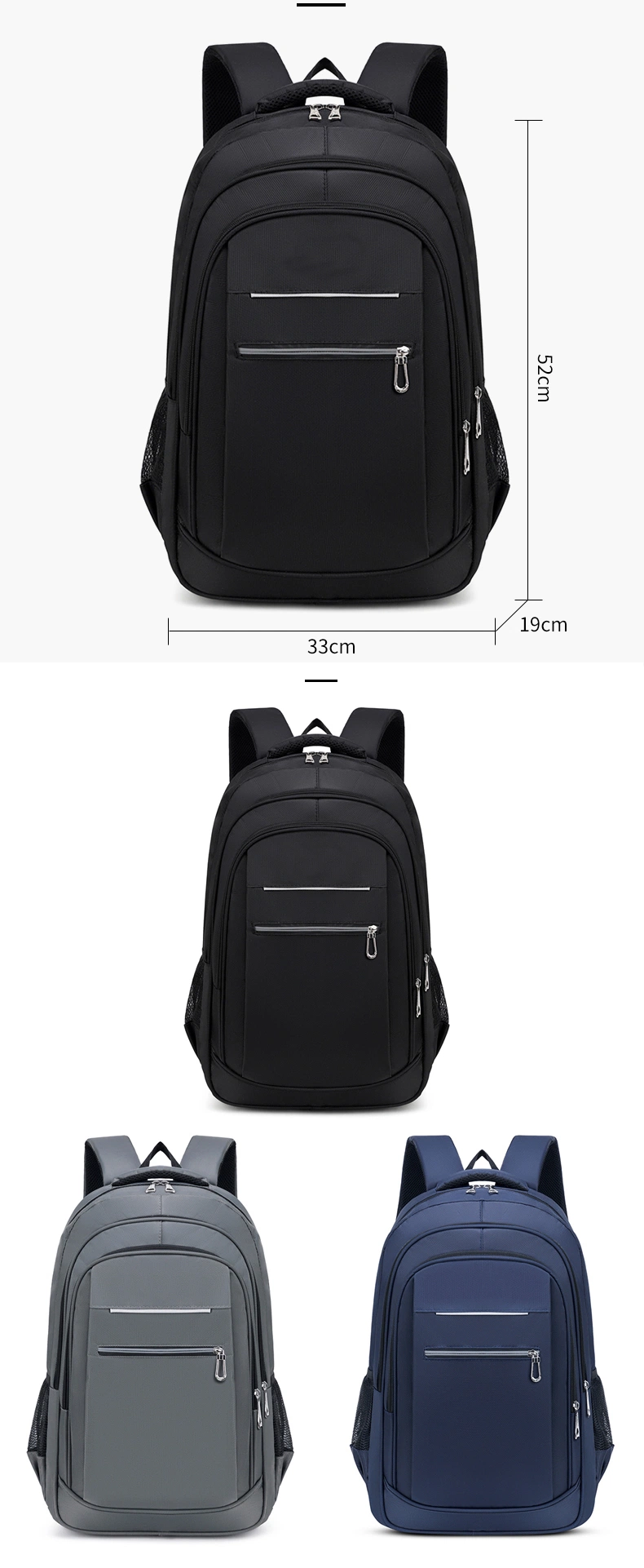 2023 New Style 17 Inch Multi Functional School Bag Travel Boys Polyester Men Laptop Backpack