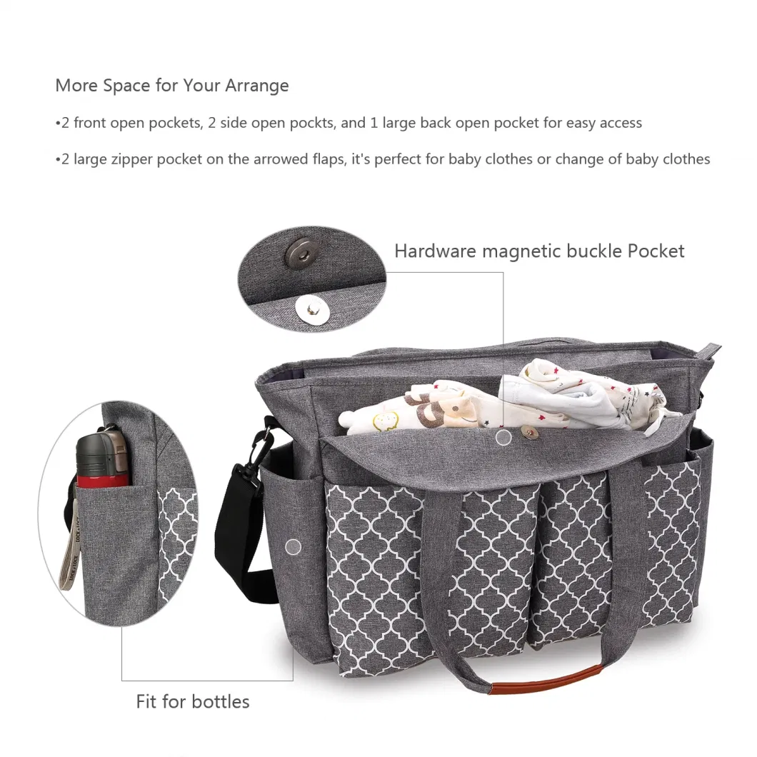 New Trendy Outing Baby Care Bags Multi-Pockets Diaper Carrier Handbag Practical Mummy Tote Bag