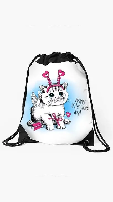 Hot Selling Men Women Sport Gym Travel Bag Cute Printing Drawstring Bag Custom Animal Drawstring Backpack