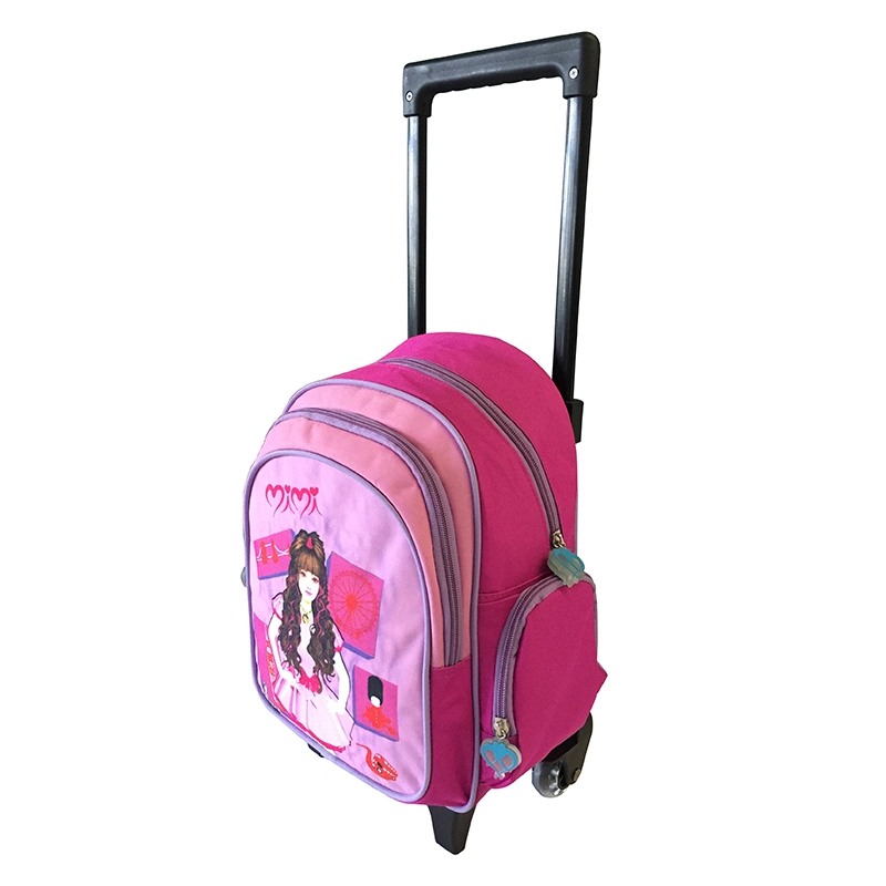 Fashion Child Backpack Bag Cartoon Girl Bag Kids School Trolley Bag with Wheels