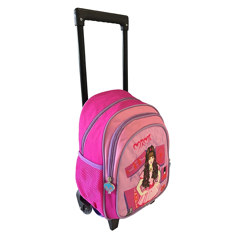 Fashion Child Backpack Bag Cartoon Girl Bag Kids School Trolley Bag with Wheels