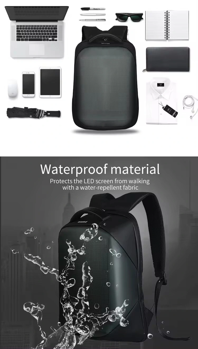 Smart LED Backpack Waterproof APP Control Programmable School Bag for Outdoor Advertising