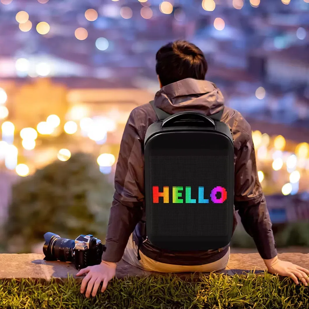 Smart LED Backpack Waterproof APP Control Programmable School Bag for Outdoor Advertising