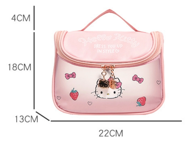 Custom Clear Zipper Hello &amp; Kitty Makeup Bags for Women Cosmetic Bag