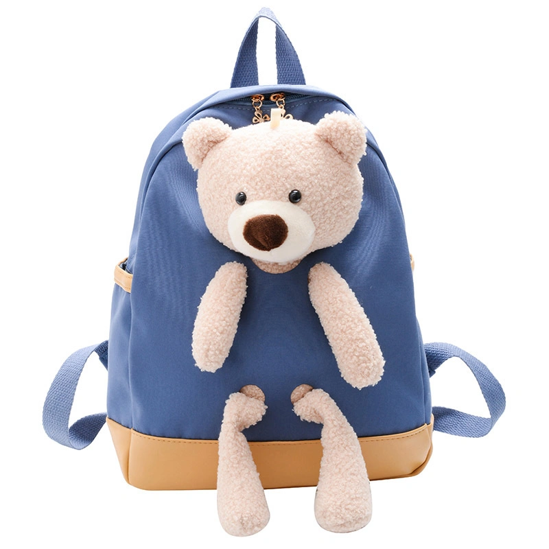 Cheap Cute Bear Cotton Material Animal Design School Bag