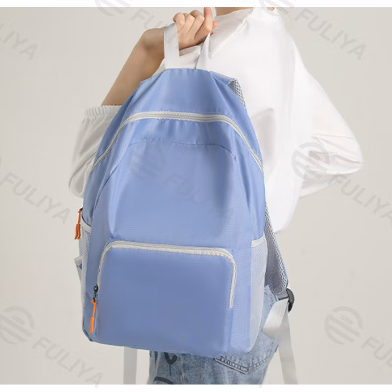 Fuliya Custom Waterproof Folding Men Women&prime;s Backpack Portable Travel Sport Large Capacity Super Light Outdoor Backpack