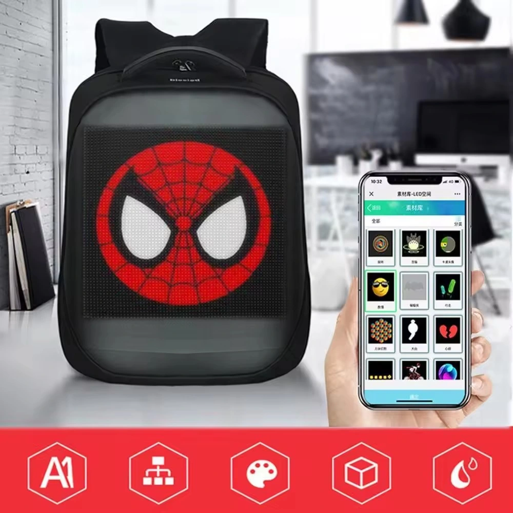 Smart LED Backpack Waterproof APP Control Programmable School Bag for Outdoor Advertising