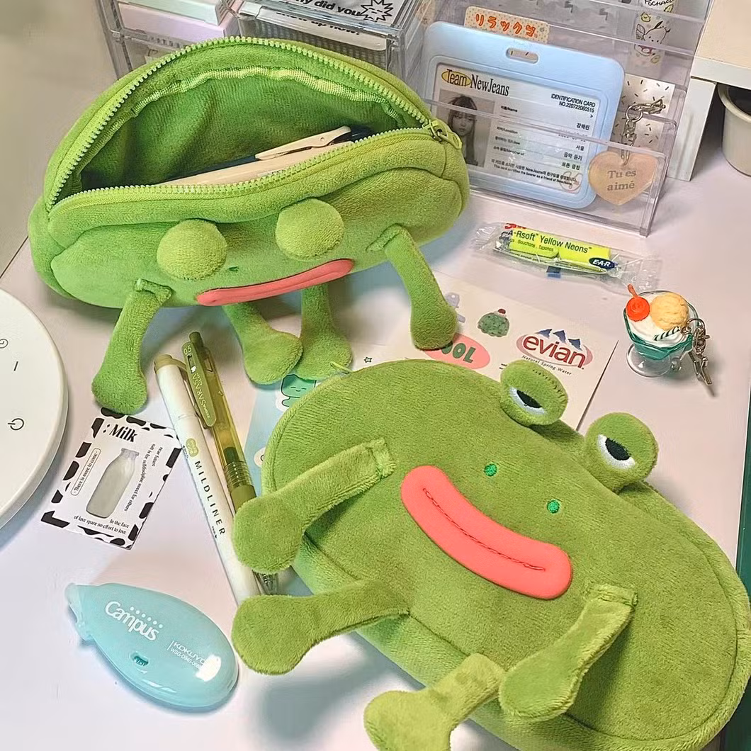 Funny Frog Plush Ins Ugly and Cute Large Capacity Stationery Pencil Bag