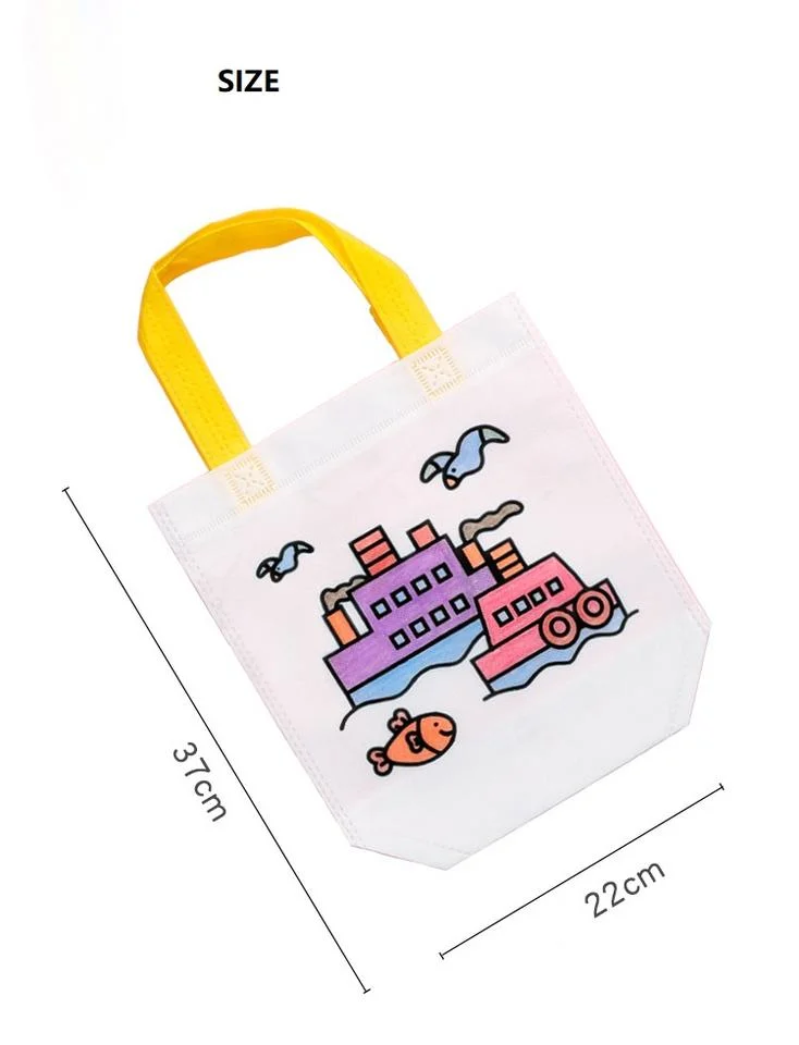 DIY Eco-Friendly No Wave Coloring Graffiti Tote Bag Kids Goodie Bag for Kids Party