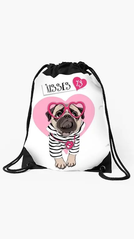 Hot Selling Men Women Sport Gym Travel Bag Cute Printing Drawstring Bag Custom Animal Drawstring Backpack