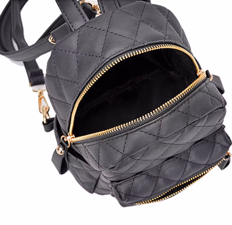 Women Custom New Design PU Leather Fashion School Bag Girl&prime; S Mini Backpack