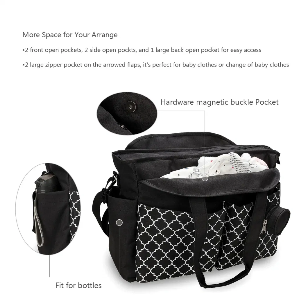 New Trendy Outing Baby Care Bags Multi-Pockets Diaper Carrier Handbag Practical Mummy Tote Bag