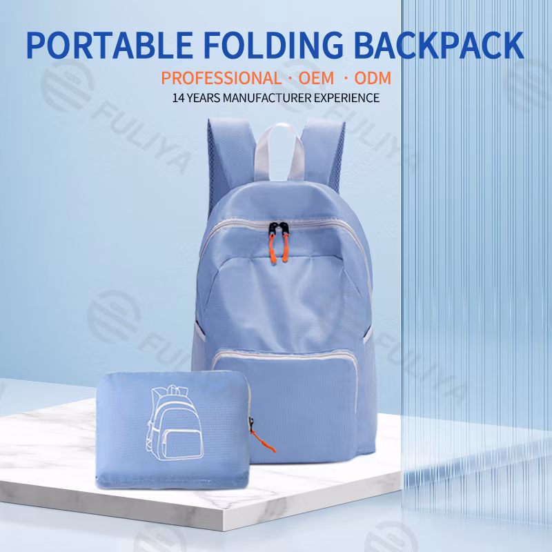 Fuliya Custom Waterproof Folding Men Women&prime;s Backpack Portable Travel Sport Large Capacity Super Light Outdoor Backpack