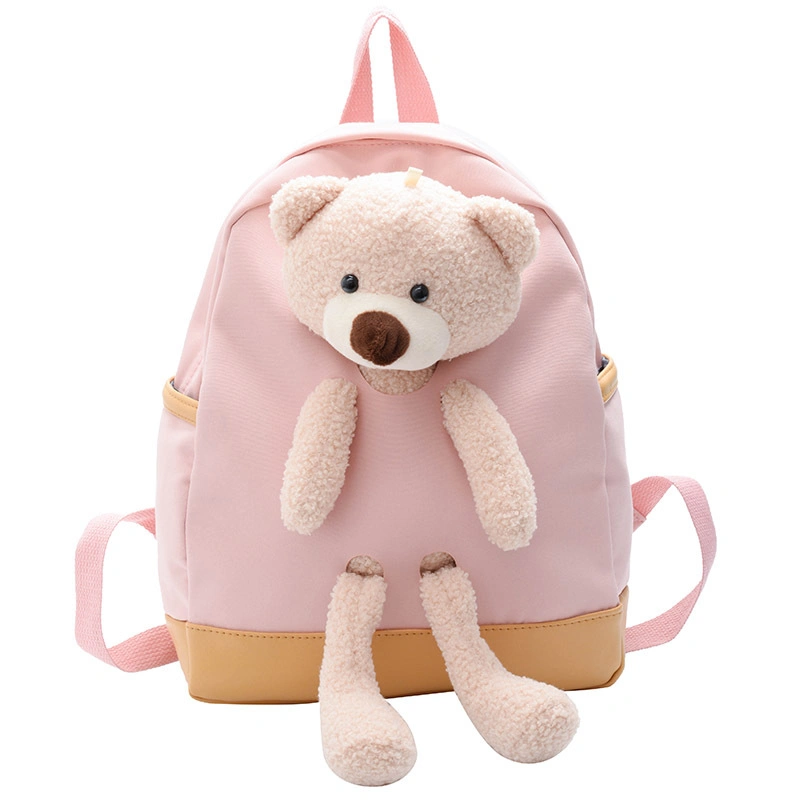 Cheap Cute Bear Cotton Material Animal Design School Bag