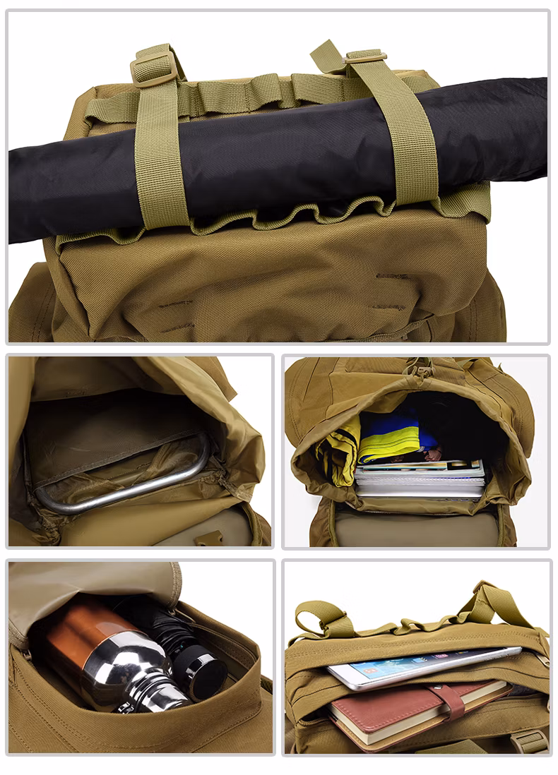 Hot Sell 65L Mountain Backpack Outdoor Adventure Travelling Waterproof Tactical Hiking Backpack