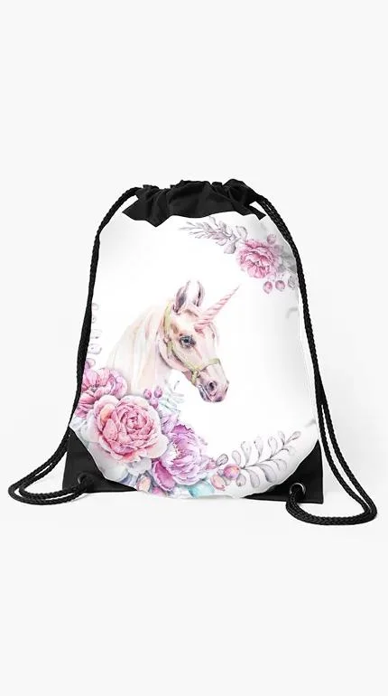 Hot Selling Men Women Sport Gym Travel Bag Cute Printing Drawstring Bag Custom Animal Drawstring Backpack