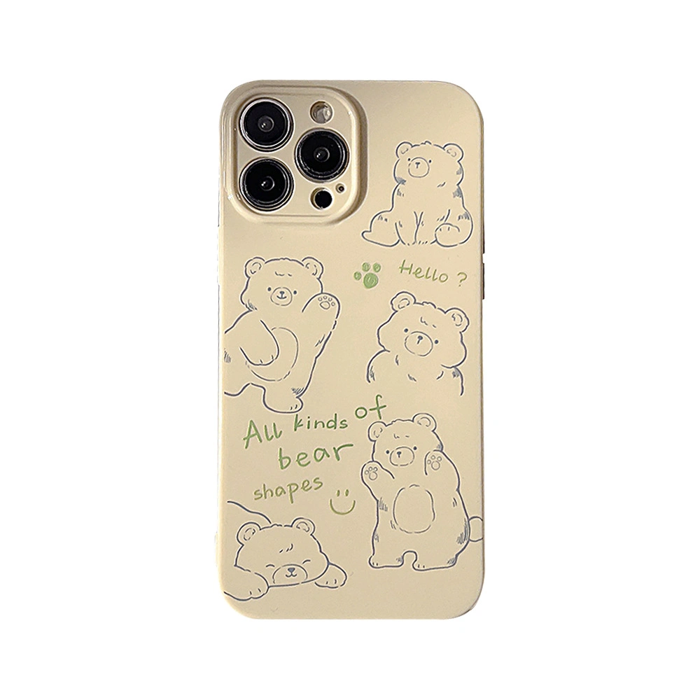 Doodle Instagram Bear iPhone14 Apple Phone Case 11 Personality 13 Silicone 12 for 15PRO Max Hair Replacement