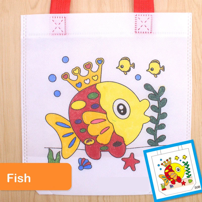 DIY Eco-Friendly No Wave Coloring Graffiti Tote Bag Kids Goodie Bag for Kids Party