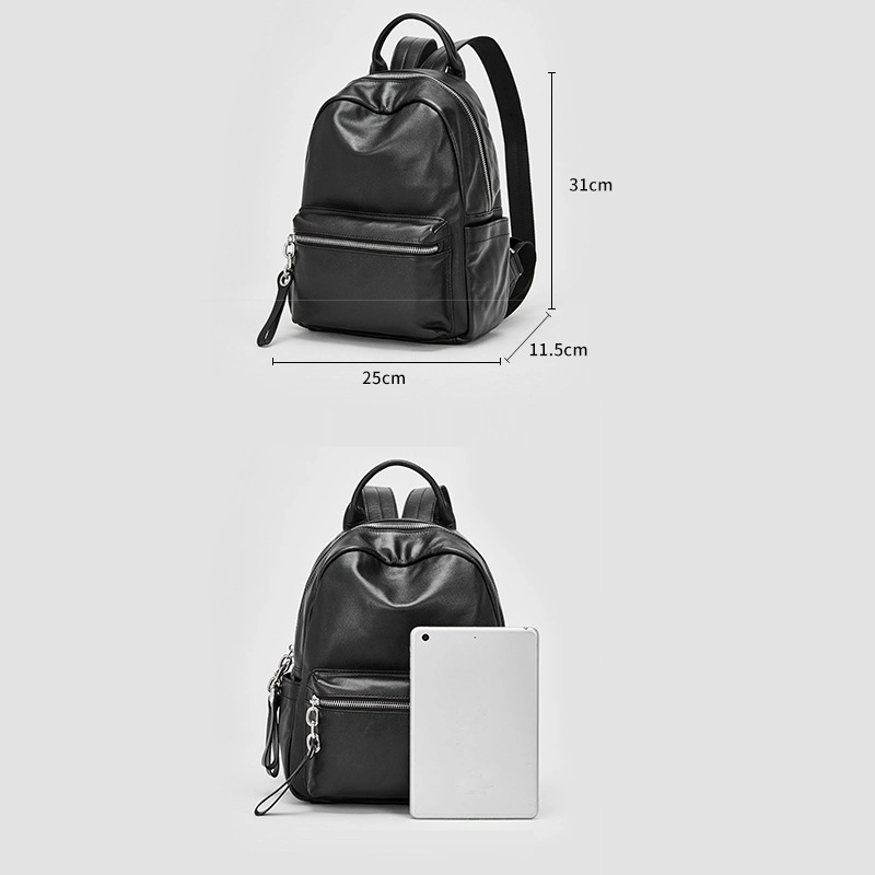 Hot Sales Fashion Popular Cowhide Leather Lady Backpack Large Capacity