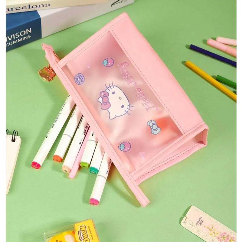 Custom Clear Zipper Hello &amp; Kitty Makeup Bags for Women Cosmetic Bag