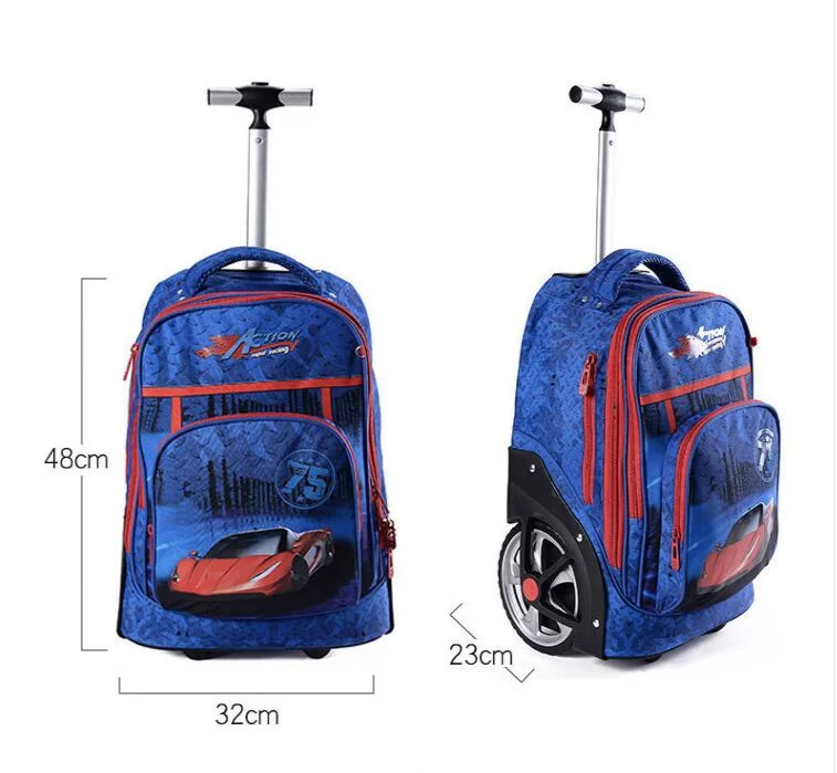 New Cartoon Cheap Kids Popular Children Travel Trolley Luggage School Bag