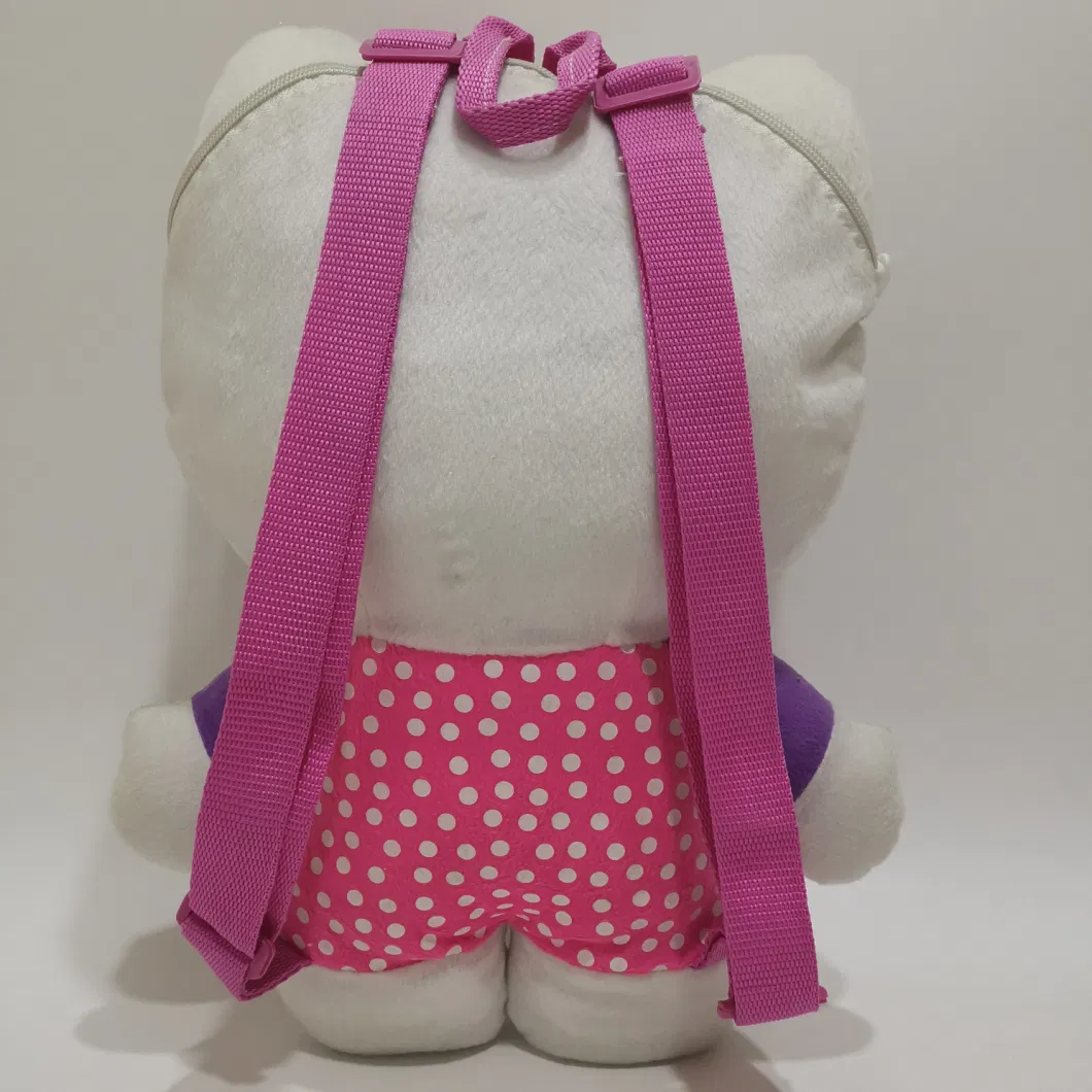 OEM Plush Hello Kitty Backpack Stuffed Hello Kitty Gift Toy Bag for Girls