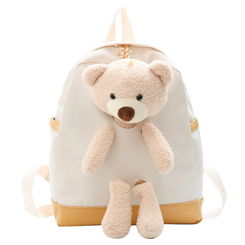 Cheap Cute Bear Cotton Material Animal Design School Bag