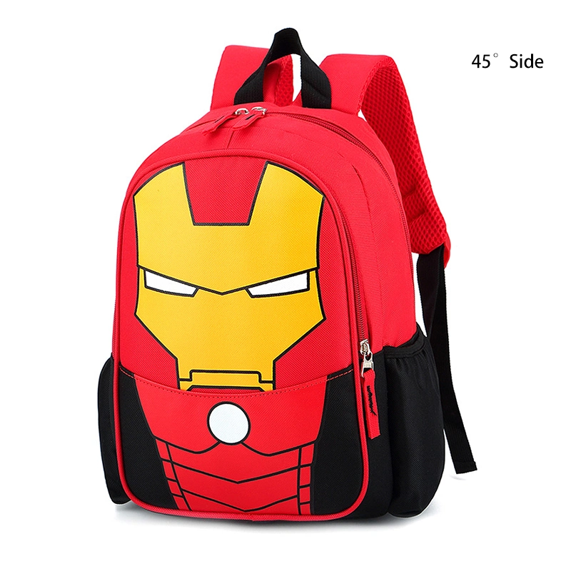 Factory Backpack Supplier Cartoon Cute Children&prime;s Zippers Nylon Schoolbag Spiderman School Bags for Kindergarten Boy