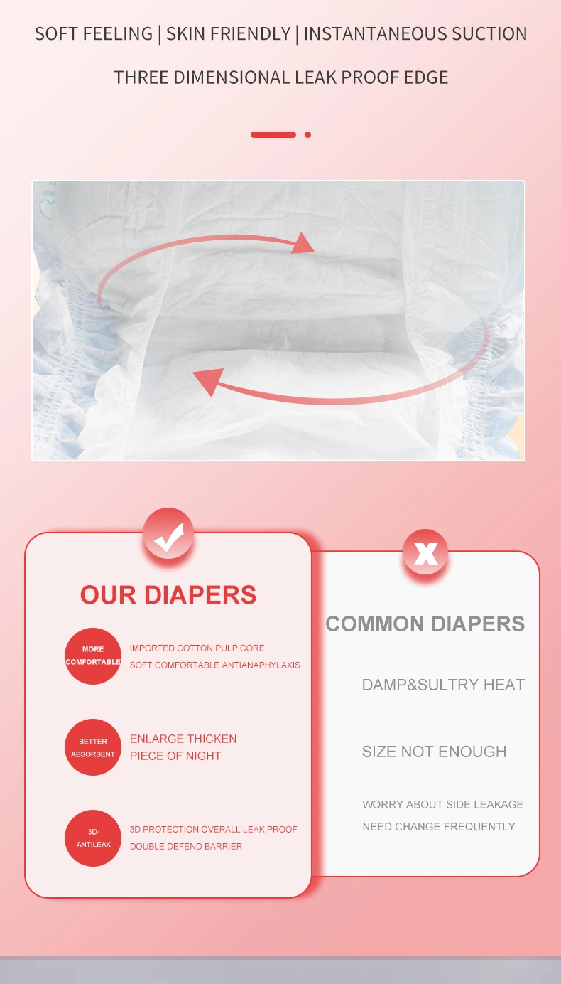 Disposable Incontinence Adult Diaper Waist Adjustable Plastic Backed Diapers for Daily Use