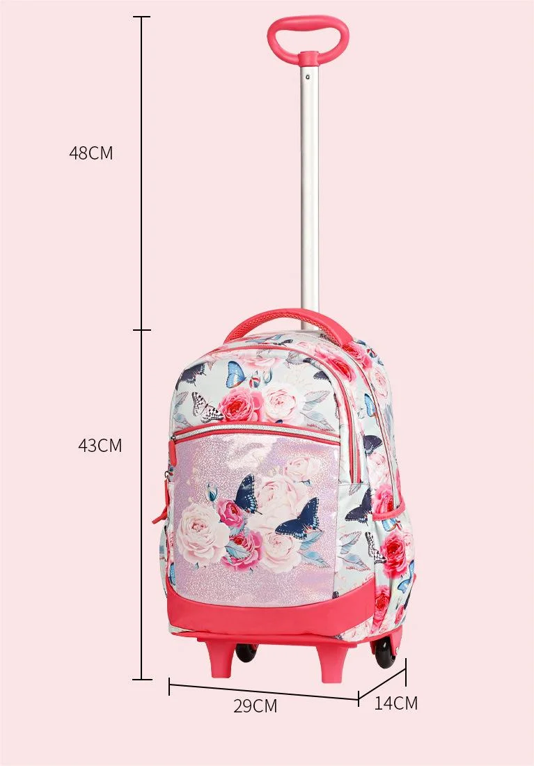 High Quality Trolley Bag School Girl 3 in 1 Set Glitter Children School Bags Kids