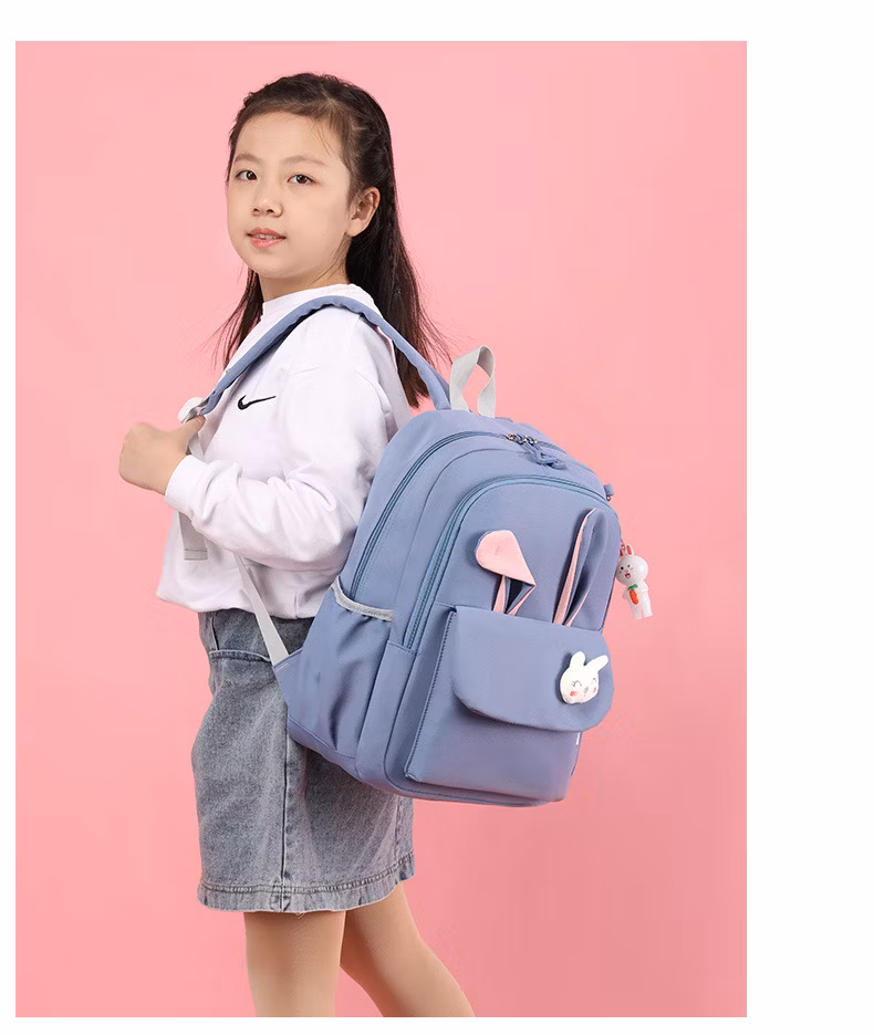 Wholesale Elementary School Bag Girls in Grades 1-6 Backpack Kids Cute Bunny Backpack
