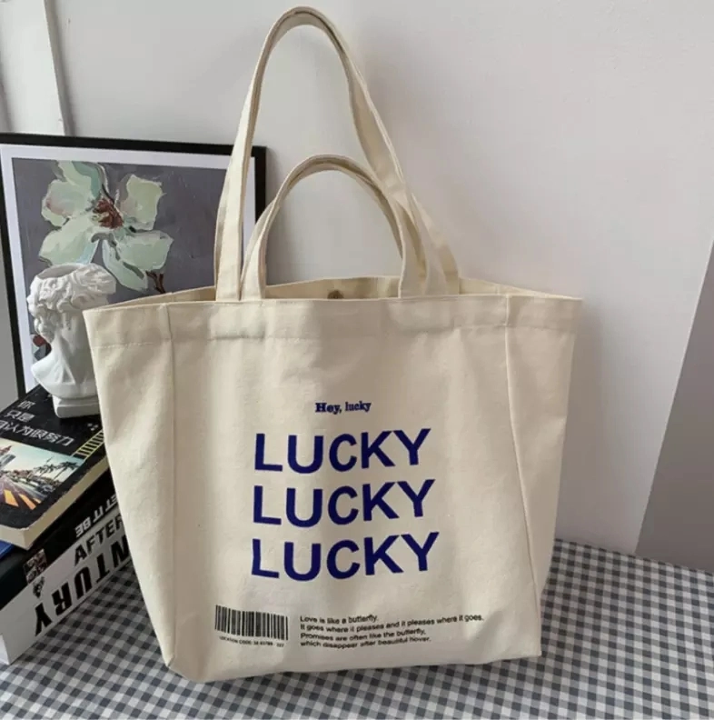 Eco Cotton Tote Bag with Multiple Pockets Canvas Bag with Custom Logo