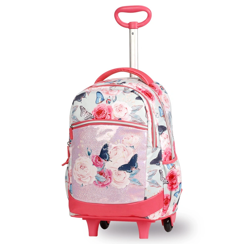 High Quality Trolley Bag School Girl 3 in 1 Set Glitter Children School Bags Kids