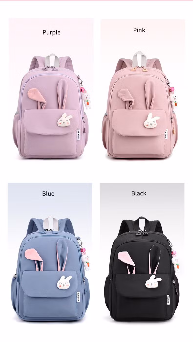 Wholesale Elementary School Bag Girls in Grades 1-6 Backpack Kids Cute Bunny Backpack